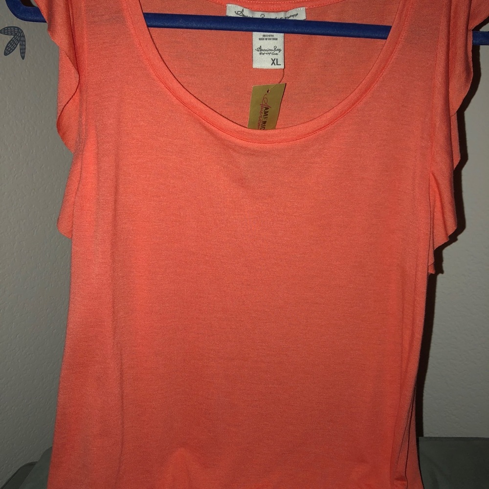 Coral flutter sleeve tee - American Rag NWT - Picture 2 of 3